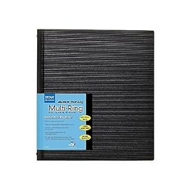 Itoya Art Profolio Multi-Ring Binder, with 17 x 11 Pocket Sleeves Horizontal, Black Cover.