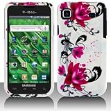Premium - Samsung T959/Vibrant Red Flower on White Cover - Faceplate - Case ....