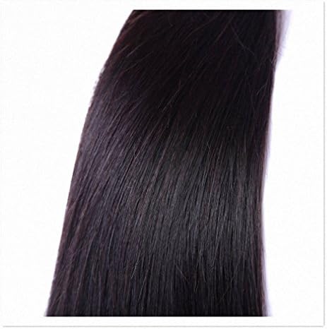 FESHFEN 8~30 Inch Brazilian Virgin Human Hair Extension Silky Straight, Pack of Three, 100g/Bundle, Natural Color Brazilian Hair 8 10 12