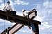 Two Ironworkers atop the Skeleton of a Modern Building - 24W x 16H - Peel and Stick Wall Decal by Wallmonkeys