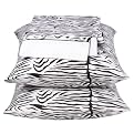 Zebra Print 300Tc P/Case Pair - Black/ White
