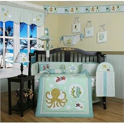 Boutique Beautiful Sea World Animals 13PCS CRIB BEDDING SET