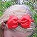 A Girl Company Satin Red Headband with attached Layered Hair Bow