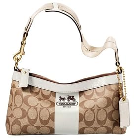 AUTHENTIC COACH HERITAGE STRIPE DEMI 11562 (Khaki/White)
