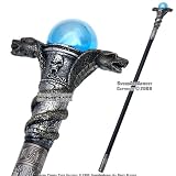 34  Serpent Handle Steel Walking Stick Gentleman Cane