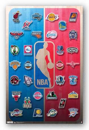 (22x34) NBA Logos 2011-12 Sports Poster
