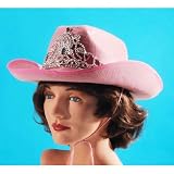 Pink Female Cowboy Hat with flashing Tiara