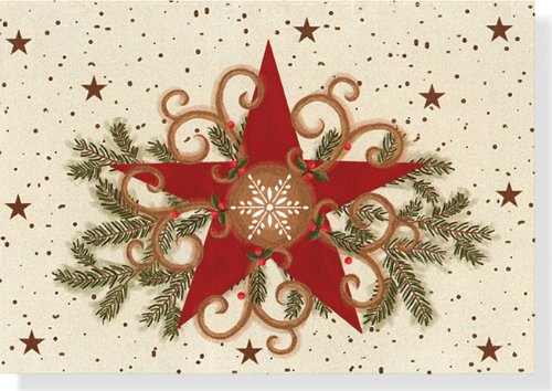 Folk Art Star Holiday Boxed Cards (Christmas Cards, Holiday Cards, Greeting Cards) (Small Boxed Holiday Cards)