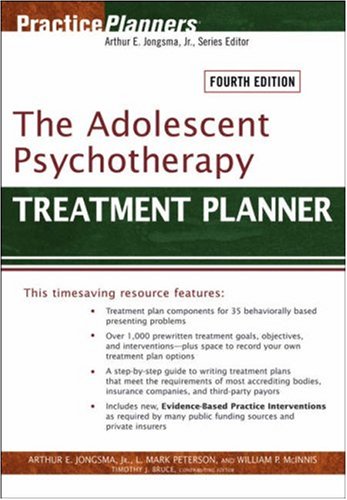 The Adolescent Psychotherapy Treatment Planner (Practice Planners)
