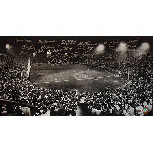 Los Angeles Dodgers - Coliseum Night Game - Autographed 12x23 Photograph Signed by 21 All Time Dodger Greats