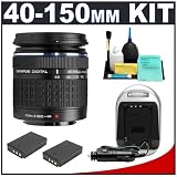 Olympus Zuiko 40-150mm f/4.0-5.6 Digital Lens + (2) BLS-1 Battery Packs + Accessory Kit for Olympus Evolt E-400, E-410 and E-420 Digital SLR Cameras