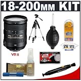 Nikon 18-200mm f/3.5-5.6 G ED VR  II DX Lens + Tripod + Accessory Kit for Nikon D40, D60, D80, D90, D200, D300, D300s, D3000 & D5000 Digital SLR Cameras