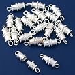 20 Silver Plated Barrel Clasps Jewelry Parts 5.5x17mm