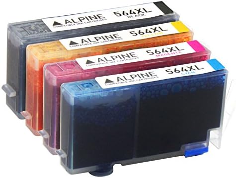 4 Pack Compatible Replacement Ink Cartridge set for Hewlett Packard (HP 564XL) CB323WN Cyan, CB324WN Magenta, CB325WN Yellow, CN684WN Black