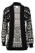 Forever Women's Long Sleeves Owl Print Knitted Cardigan (ML-10/12, Black)