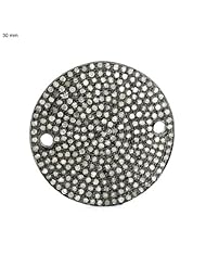 Diamond Pave Round Shape Connector Finding Silver Vintage Look Jewelry
