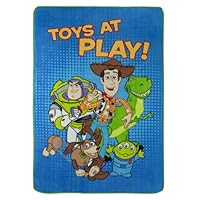 Toy Story Toys at Play Fleece Blanket- Blue 62 x 90