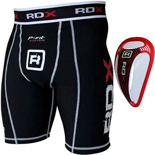 RDX Compression Flex Shorts &Gel Flex Groin Cup Guard MMA Short UFC Fight Boxing