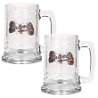 Atlanta Braves MLB 2pc 15oz Glass Tankard Set- Primary Logo by Great American Products