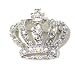 AB Clear Austrian Rhinestone Royal Crown Silver-Plated Brooch Pin