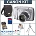 Canon Powershot SX110 IS Digital Camera Kit, Silver with 4 GB SD Memory Card, Camera Bag, Table Top Tripod, EZ Digital Photography Guide, 4 AA Nickel Metal Hydride (NiMH) 2900 mAH Rechargeable Batteries with 4-Hour AA & AAA Quick Charger, 110/220 volt. Professional Lens Cleaning Kit