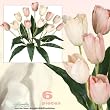 Six 19" Artificial Tulip Flower Bushes in Pink and Peach for Home, Garden and Wedding Decoration