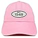Trendy Apparel Shop Established 1948 Embroidered 70th Birthday Gift Pigment Dyed Washed Cotton Cap - Pink
