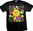 Neon Smiley Face Men's T-shirt, Peace And Love Shirts