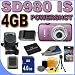 Canon PowerShot SD980IS 12.1MP Digital Camera w/5x Ultra Wide Angle Optical Image Stabilized Zoom and 3-inch LCD (Purple) 4GB BP6L Battery/Charger BigVALUEInc Accessory Saver Bundle
