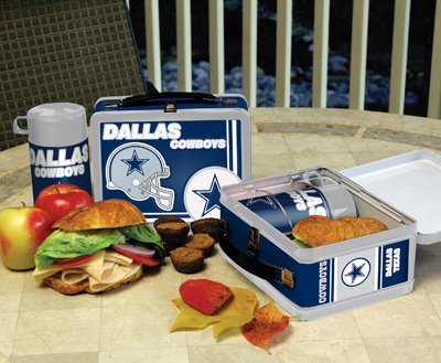 Dallas Cowboys NFL Tin Lunch Box With Thermos