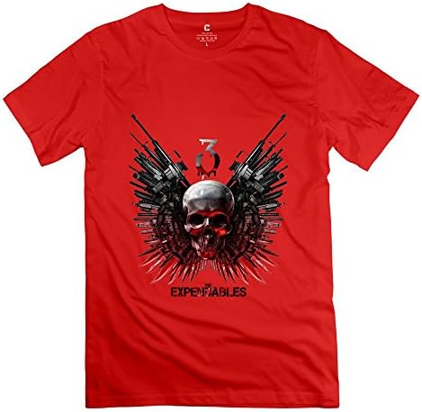 PTCY Men's Tee Fashion The Expendables 3 Skull XL Red