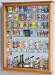 Large Mirror Backed and 7 Glass Shelves Shot Glasses Display Case Holder Cabinet
