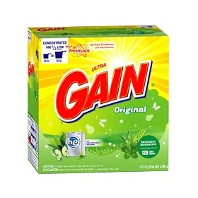 Gain Ultra for High Efficiency Machines Original Scent Powder Detergent 120 Loads, 137 Ounce