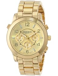 Akribos XXIV Womens AK648YG Ultimate Swiss Multifunction Gold-Tone Bracelet Watch