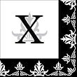 Monogram Regalia Cocktail Napkin - X Monogram Regalia Cocktail Napkin - X