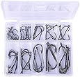 50Pcs/Pack 10 Size Assorted Sharpened Sharp Fishing Fish Hook Tackle Lure Bait Set Kit