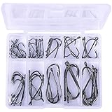 50Pcs/Pack 10 Size Assorted Sharpened Sharp Fishing Fish Hook Tackle Lure Bait Set Kit