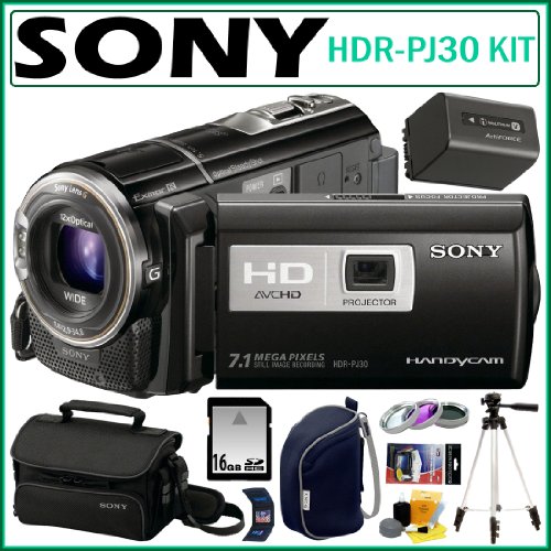 Sony HDR-PJ30V 1080p High Definition 32GB Handycam Camcorder with Wide Angle G-Lens and 3-inch Touch-Screen + 16GB Accessory Kit