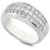 1 1/4ctw 18k White Gold Princess Diamond Band (HI/SI)