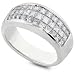 Jewelry : 1 1/4ctw 18k White Gold Princess Diamond Band (HI/SI)