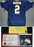 Charles Woodson Michigan Wolverines Autographed Authentic Navy Embroidered Jersey