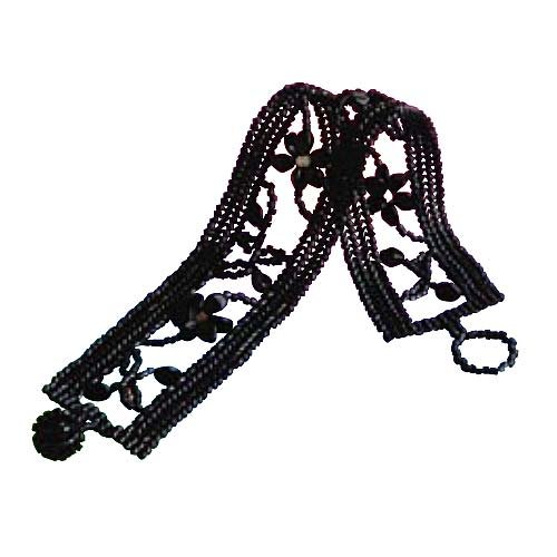 Create Your Own DIY Miyuki Glass Bead Bracelet Kit - Black Herringbone Flower