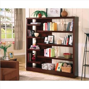 Unique Design Cappuccino Finish Bookcase Book Shelf