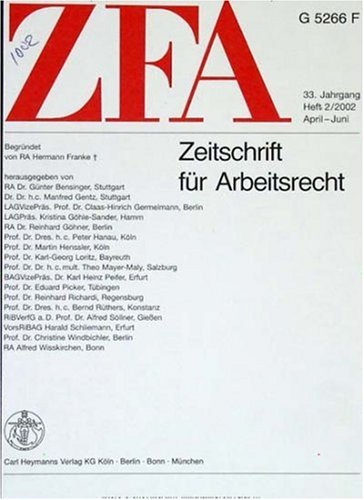 ZfA – Zeitschrift für Arbeitsrecht