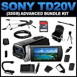 Sony HDR-TD20V High Definition Handycam 20.4 MP 3D Camcorder with 10x Optical Zoom (32GB Advanced Bundle Kit) includes Charger, Battery, 32GB SD Memory, Carrying Case, Full Size Tripod, Monopod, Mini Tripod, Video Light Kit, Grip Handle, HDMI Cable, Card Reader, Card Wallet, Cleaning Kit - (HDR-TD20V)