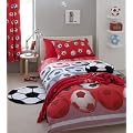 Football Red Single Bed Duvet Quilt Cover