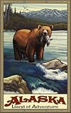 Northwest Art Mall 11 x 17 Poster Alaska Grizzly Bear with Fish by Paul A. Lanquist