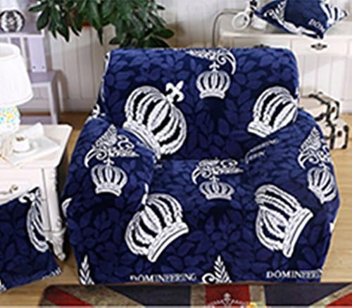 Universal Form Fit, Slip Resistant, Stylish Furniture Shield / Protector for Chair/ loveseat/ Sofa, Super Soft Plush Chair Slipcover, Deep Blue