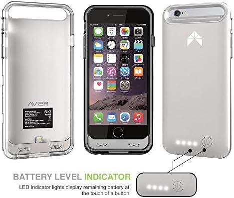 iPhone 6 Battery Case, Avier iP31 iPhone 6 Battery Case (4.7 Inches) - MFI Apple Certified 3100mAh External Rechargeable Portable Charger Protective iPhone 6 Charger Case / iPhone 6 Charging Case Extended iPhone Charger Backup Power Bank Battery Pack Cover Case Fits Any Version of Apple iPhone 6 4.7" (a.k.a iPhone 6 Battery Pack / iPhone 6 Power Case / iPhone 6 USB Juice Bank / iPhone 6 Battery Charger) - Space Grey Case - Clear & Smoke Frames - AV-BP602-103