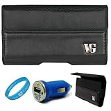 Black Portola Leather Carrying Holster with Fixed Belt-Clip and Magnetic Cl ....